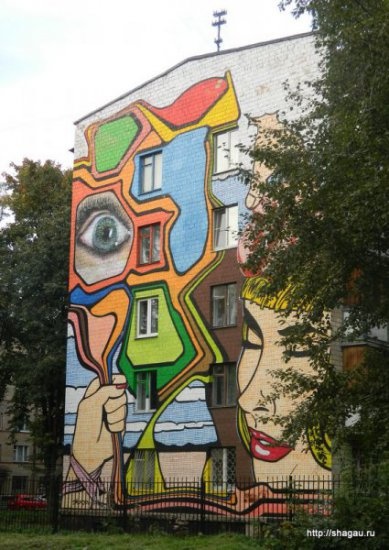 Граффити на домах в районе на Бабушкинской фотография 8
