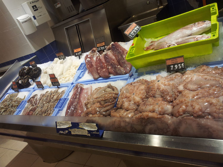 Цены на морепродукты в Mercadone