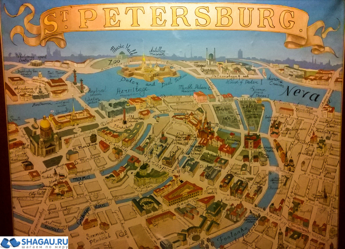Карта достопримечательностей Санкт-Петербурга