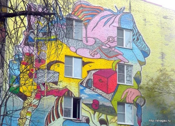 Граффити на домах в районе на Бабушкинской фотография 1