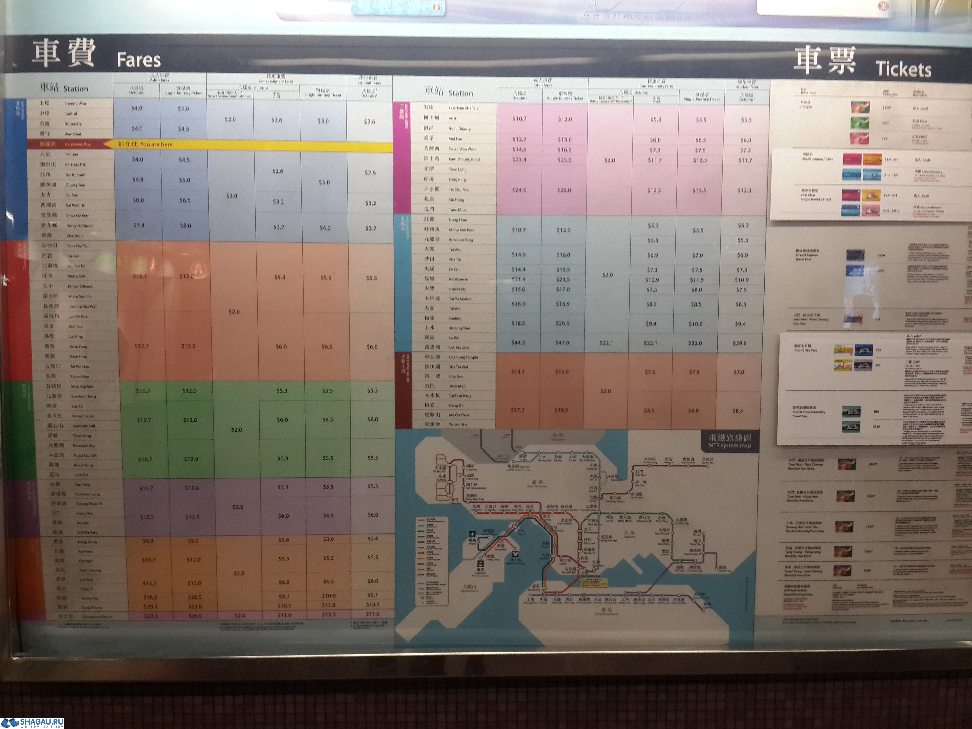 Цены в гонконгском метро